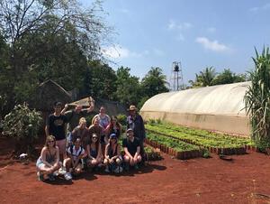 Students visited an organic garden